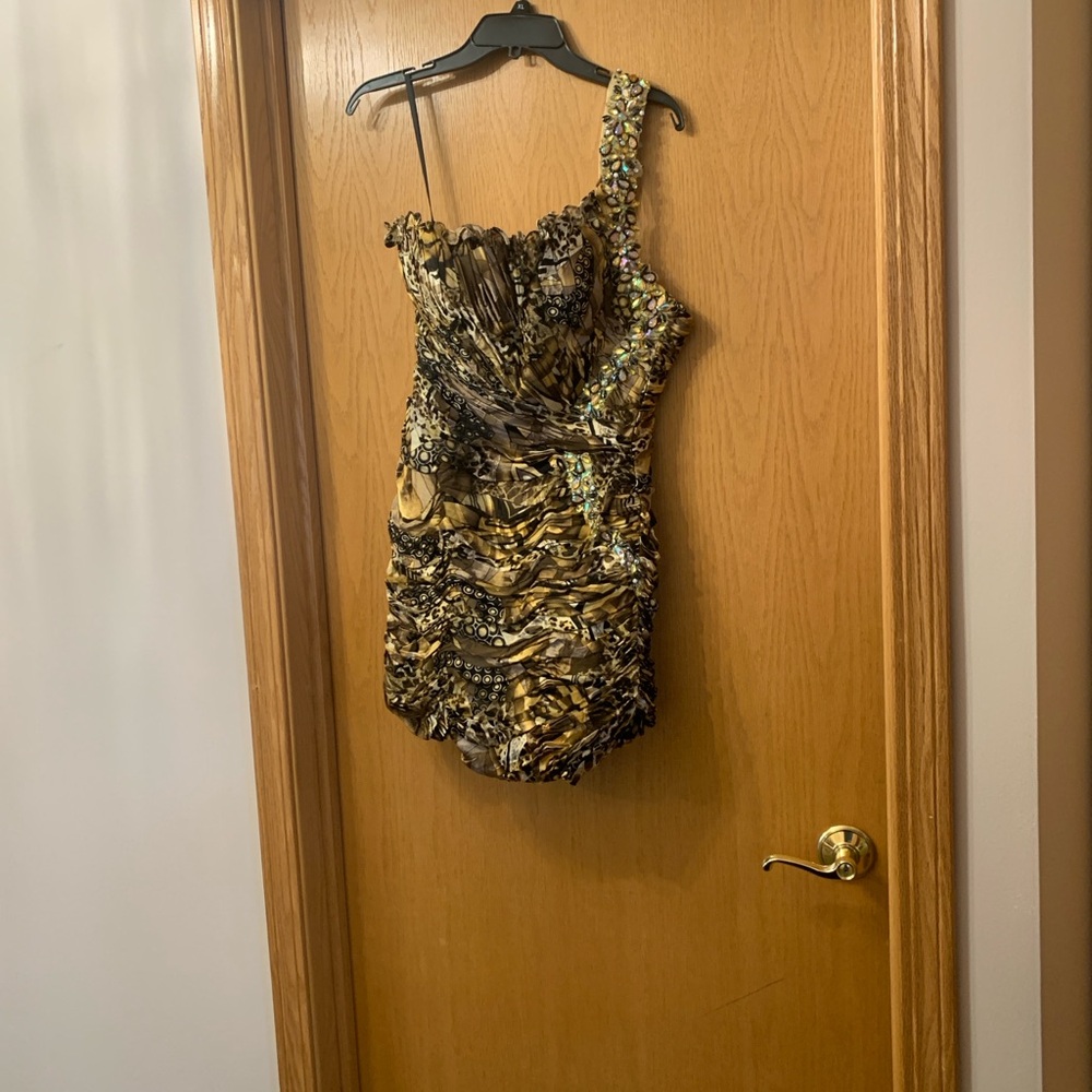 Putros Couture Gold Satin Dress